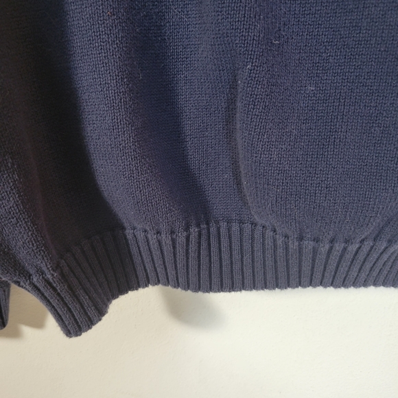Mens Izod 100% Cotton Navy on Navy Diamond pattern Sweater Size Large - Picture 7 of 10